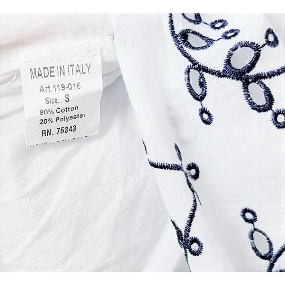 New! GIULIA ROSI Made in Italy Contrast Floral Embroidered Cotton Midi Skirt - Picture 6 of 7